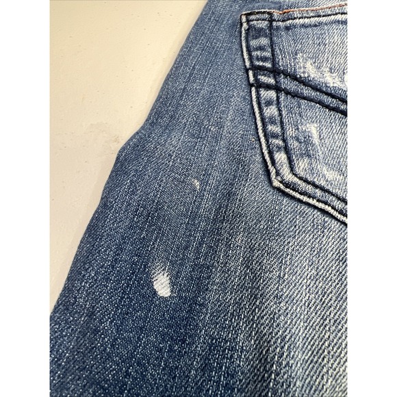 Machine Jeans Acid Wash Torn Ripped Distressed Skinny Jeans Low Rise‎ 5 28x26 - Picture 7 of 11